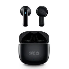 Spc Zion 2 Play Auriculares Bluetooth con Estuche de Carga, Autonomía 7h, Stick Corto 30mm, Negros